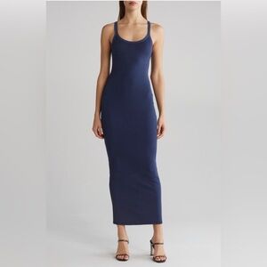 NWOT Good American Racerback Rib Knit Maxi Dress